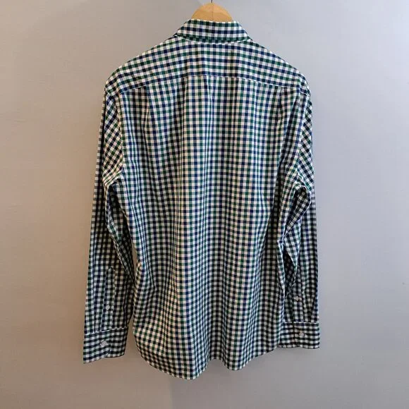 J. Crew Men's L Slim Untucked Flex Washed Long Sleeve Plaid Shirt Style #BE209 - Picture 4 of 13